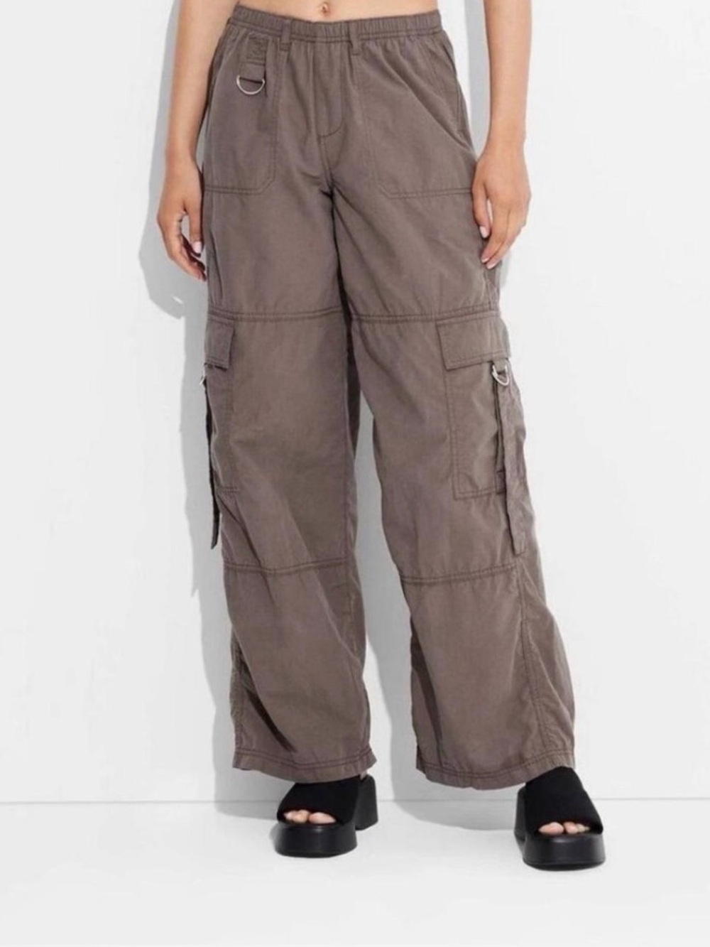 Wild Fable Gray Cargo Parachute Pants XS